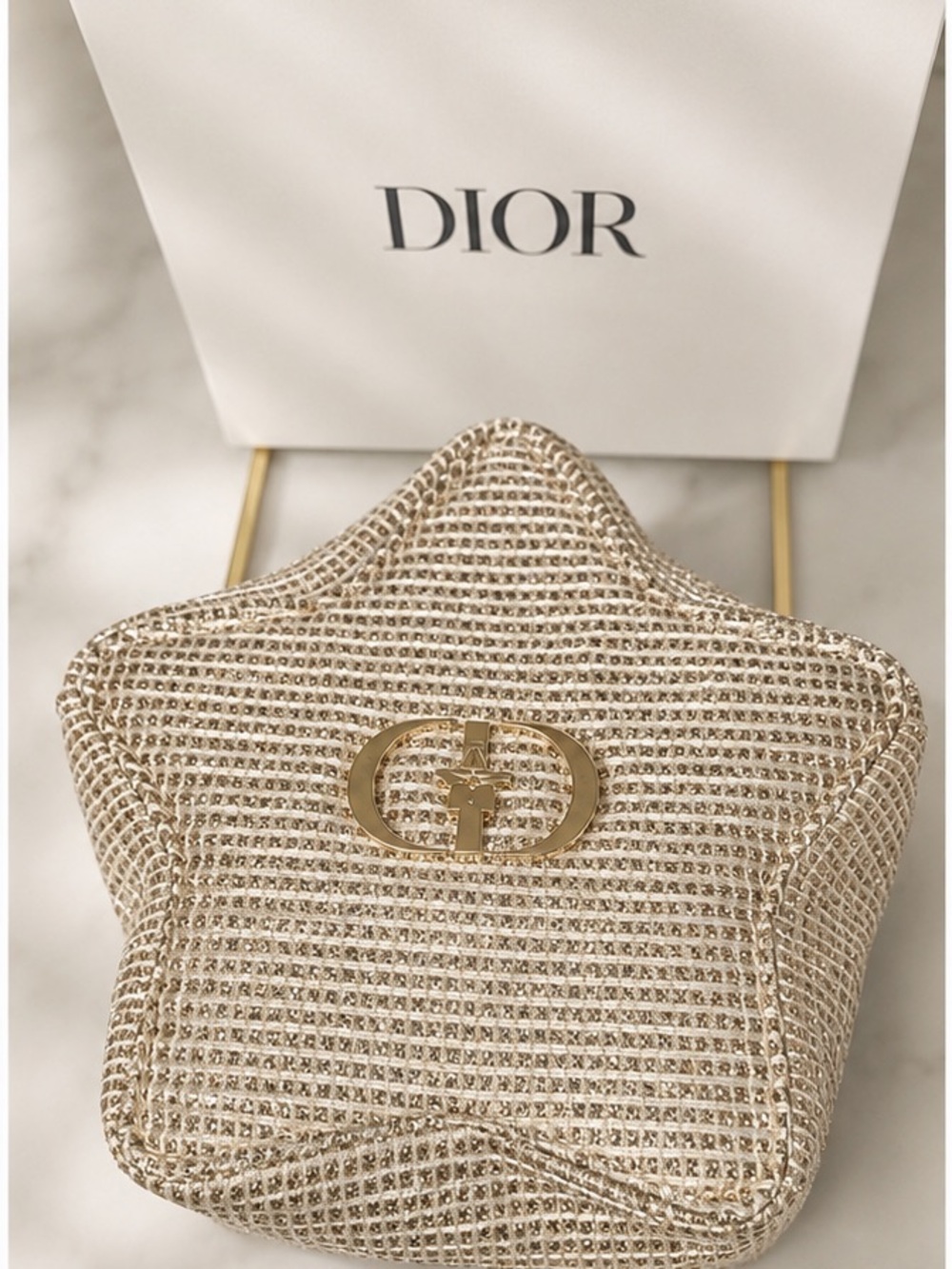 New Dior Beige Star-Shaped Cosmetic Pouch